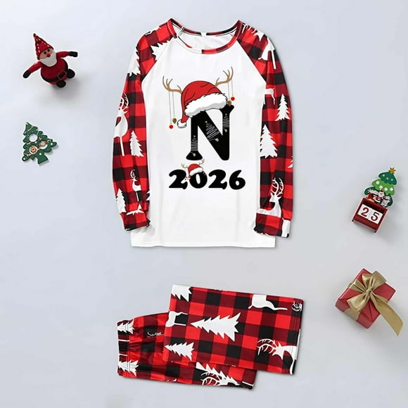 WILLBEST Pijamas Navideñas a Juego Para Toda la Familia, Pijamas Para Bebé Con Temática Navideña, Ropa de Estar Cómoda en Casa, Conjunto Estampado