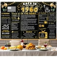 thumbnail image 5 of 6x4Ft Back In 1960 Gold and Black 65th Birthday Decorations Happy 65th Birthday Banner Vintage Birthday 65 Years Ago Theme Backdrop Decor 65th Gifts for Man and Woman 65th Birthday Party Supplies, 5 of 6