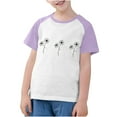 thumbnail image 5 of QTOCIO Toddler Girl Clothes, Summer Girls Shirts, Toddler Kids Boys Girls Fashion Cute Round Neck Print Short Sleeve Top, Purple, 3 Years, 5 of 5