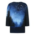 thumbnail image 5 of HaHaHappy Womens Christmas Shirts Plus Size Ugly 3/4 Sleeve Tunic Tops Christmas Tree Print Casual T-Shirts V Neck Dressy Three Quarter Length Blouses Party Pullover Blue M, 5 of 5