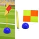 thumbnail image 1 of Bandera de la esquina del campo de fútbol del fútbol, asta de bandera portátil del fútbol, fútbol del regate Poste de 1m con base azul., 1 of 8