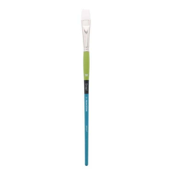 Princeton Brush Snap Long Handle White Synthetic Taklon Brush, Bright, 10