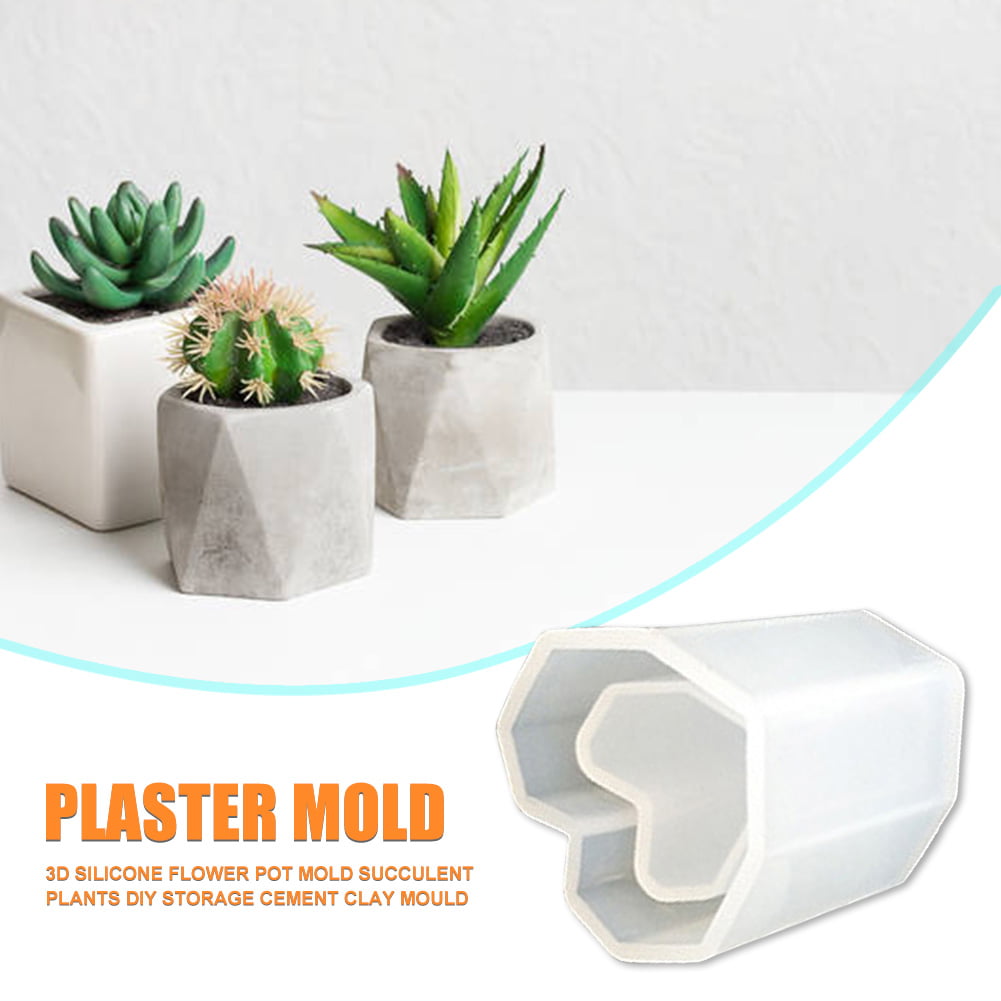 Details about   Geometric Succulent Plants Pot Silicone Concrete Mold Candlestick Craft Cement 