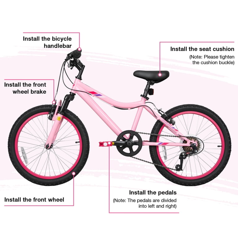 Hykolity 20 inch Kids Mountain Bike, 6 Speed Kid Bicycle Age 6-11