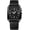 BK leather-BK case-BK dial-WH studs, variant on Waterproof Luminous Date Watch Men Stainless Steel Square Simple Style Wristwatch
