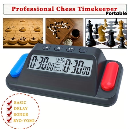 Professional Digital Chess Clock Portable Tournament Timer with Dual Countdown/Countup, Alarm photo Professional Digital Chess Clock Portable Tournament Timer with Dual Countdown/Countup, Alarm