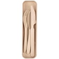 thumbnail image 2 of Beige/4 Set Of Travel Cutlery Set With Case, Plastic Cutlery Set Reusable Plastic Forks Spoon Tableware, Portable Camping Cutlery Set For Kids Adult Travel Picnic Camping Or Daily Use 18*3Cm, 2 of 5