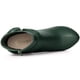 thumbnail image 4 of Botines de tacón alto grueso con plataforma y decoración de lazo para mujer Verde oscuro 36, 4 of 6