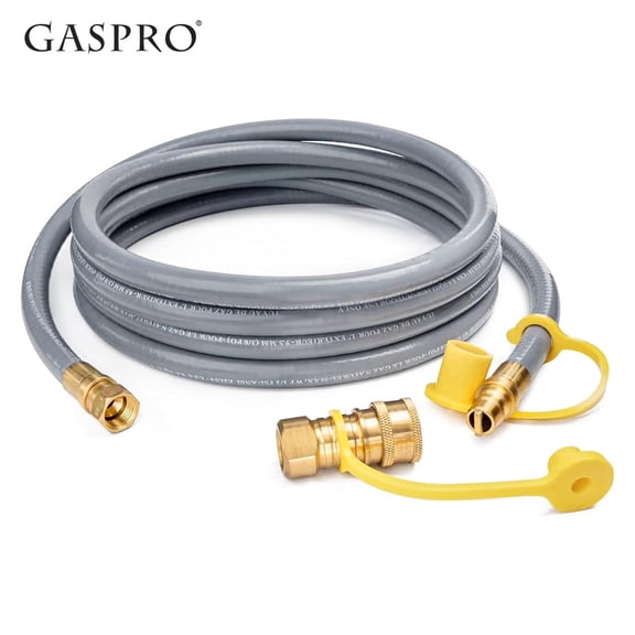 GASPRO 12FT Natural Gas Hose 1/2" ID with Quick Connect Fittings, Low-Pressure Gas Hose for Grill, Pizza Oven, Patio Heater & Outdoor Appliances (1/2" Only)