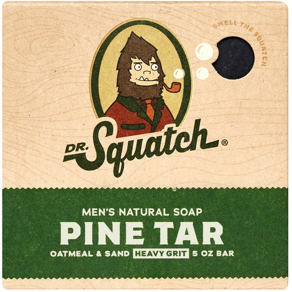 Dr. Squatch Pine Tar Natural Bar Soap for Men, 5 oz