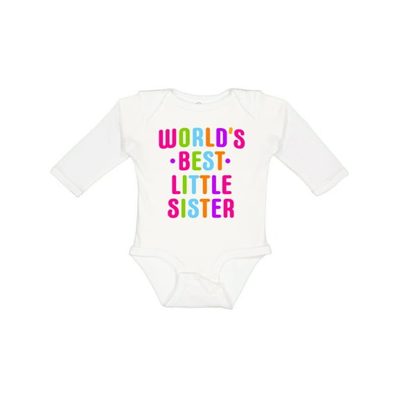 Inktastic Worlds Best Little Sister Girls Long Sleeve Baby Bodysuit