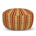 thumbnail image 1 of Orient Pouf Cover with Zipper, Middle Eastern Swirl Floral Ornament Branches Motif Oriental Art, Soft Decorative Fabric Unstuffed Case, 30" W X 17.3" L, Ruby Pale Coffee Cream, by Ambesonne, 1 of 5