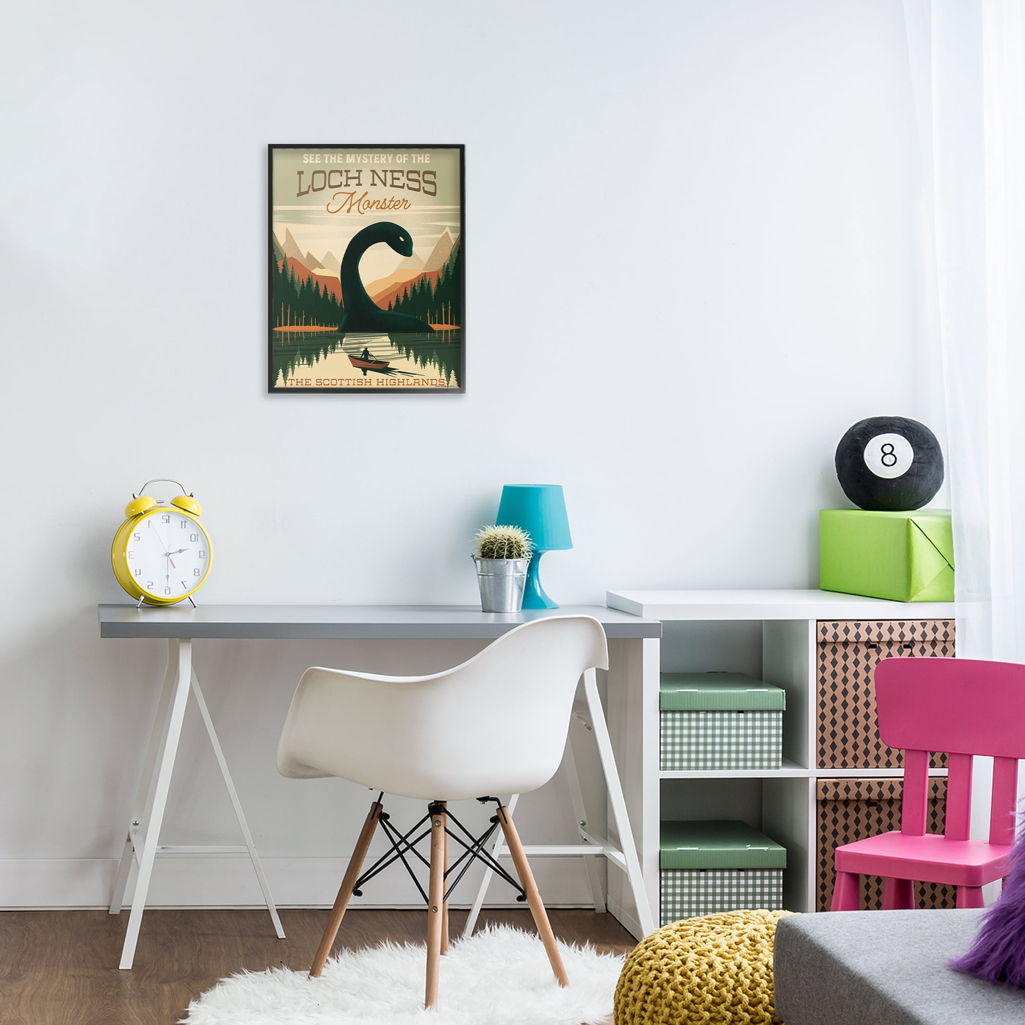 Stupell Industries Folklore Monster Tourism Black Framed Giclee Art, design by Omar Escalante
