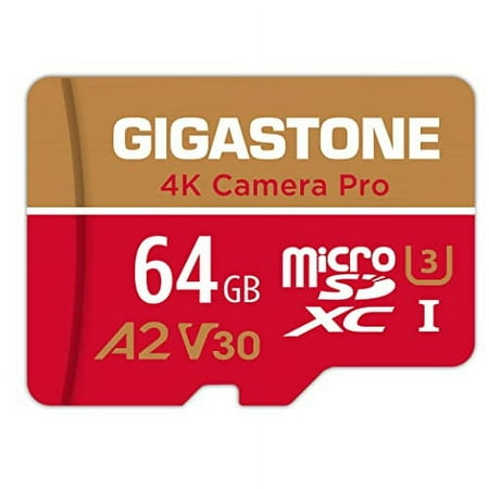 [5-Yrs Free Data Recovery] Gigastone 64GB Micro SD Card 4K Camera Pro UHD Video for GoPro Action Camera Wyze DJI Drone Nintendo-Switch R/W up to 95/35MB/s MicroSDXC Memory Card UHS-I U3 A2 V30
