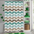 thumbnail image 4 of Shower Curtain, Abstract Cyan-brown Water Ripple Waterproof Shower Curtain Set with Hooks for Bathroom Showers,Stalls and Bathtubs,60x72In Gradient Striped, 4 of 9