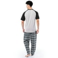 thumbnail image 3 of Fruit of the Loom Men's Raglan Short Sleeve T-shirt and Plaid Pajama Sleep Pant Set, Sizes S-2XL, 3 of 11