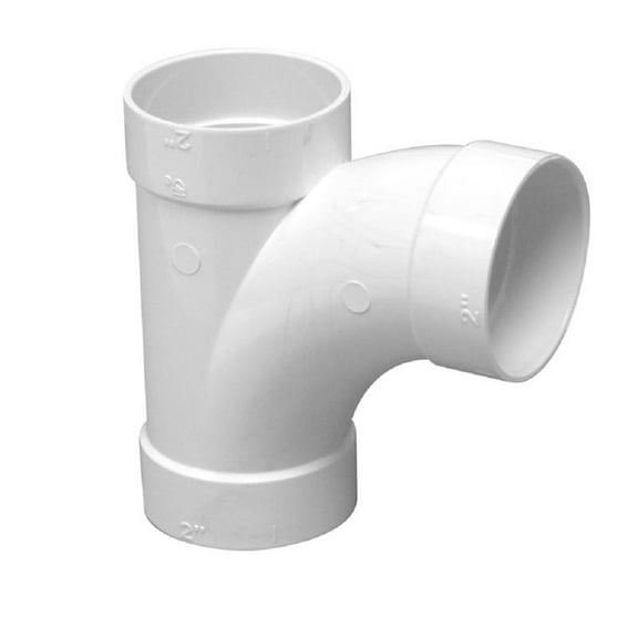 Central Vacuum Fitting White 90 Degree Sweep Tee - 765501W