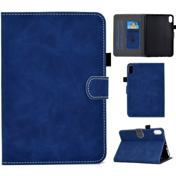 Dteck Case for iPad 10th Generation 10.9 inch 2022,Magnetic Leather with Pencil Holder Pockets Auto Wake/Sleep PU Leather Smart Folio Stand Wallet TPU Shockproof Cover,Blue