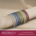 thumbnail image 3 of JeenMata 5.5 Carat August Peridot - Round Cut Birthstone Tennis Bracelet Eternity Design - White Gold Plating, Female, Adult, 3 of 9
