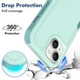 thumbnail image 3 of Allytechgroup Compatible for Apple iPhone 15, Rugged Shockproof Military Grade Protection Dual Layers Hard PC TPU Phone Case for iPhone 15, Mint, 3 of 5