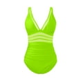 thumbnail image 4 of XUELUO One Piece Swimsuit Women Summer Solid Color Strappy Push Up Padded Athletic Sports Vintage Swimsuits Beachwear,Green,L, 4 of 4