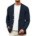 thumbnail image 3 of BiZtdJrK Mens Casual Sport Coats Single Breasted Notch Lapel Cotton Linen Blazer Jacket Lightweight Solid Suit Jackets Navy S, 3 of 8
