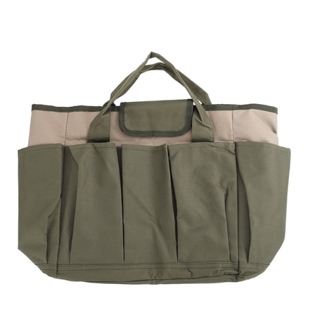 LEORX Garden Tool Organizer Tote Bag in Olive Green Wear Resistant Oxford Fabric