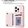 thumbnail image 4 of Dteck for Apple iPhone 11 Card Holder Back Case with Pockets, Premium PU Leather ID Cash Credit Slots Magnetic Kickstand Flip Folio Slim Hard Protective Cover, pink, 4 of 7