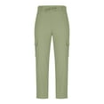 thumbnail image 3 of FRSASU Men's Cotton and Linen Trousers Multi-pocket Casual Baggy Cargo Pants Straight Sportswear and Casual Trousers Army Green, 3 of 6