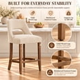 thumbnail image 6 of SESSLIFE Bar Stools Set of 2, 26" Counter Height Bar Stools with Open Back, Modern Upholstered Kitchen Island Stools with Solid Wood Legs, Bar Chairs for Dining Room, Beige, 6 of 9