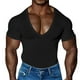 thumbnail image 1 of pstuiky camisetas de hombre, Pijama deportivo de verano para hombre, camiseta informal de manga corta con cuello en V y cremallera camisetas de hombre m, 1 of 2