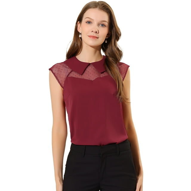 INSPIRE CHIC Blouse à Col à Manches Courtes pour Femmes Peter Pan