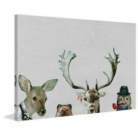 Too Cool for the Party in Gray Painting Print on Wrapped Canvas