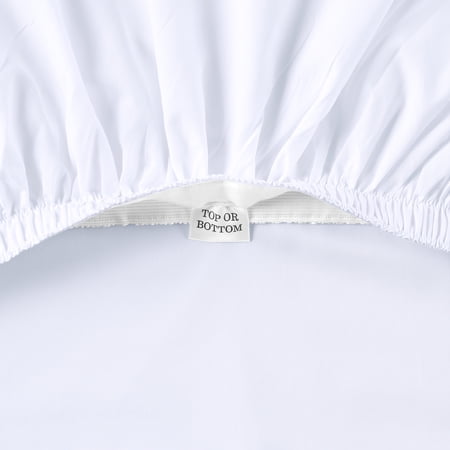 BETTER HOMES & GARDENS COOL & CRISP 3-PIECE 300 THREAD COUNT ARCTIC WHITE COTTON PERCALE SHEET SET, TWIN
