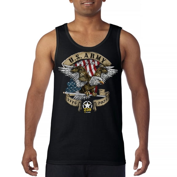 US Army Eagle Men's Tank Top 250 Years Anniversary American Veteran DD 214
