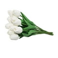 thumbnail image 1 of Flores de PU Ounissouiy 10 Piezas Bajo Mantenimiento Decoración del Hogar Blanco, 1 of 6