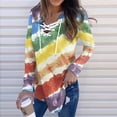 thumbnail image 2 of gakvbuo Plus Size Pullover Sweaters For Women Long Sleeve Sweatshirts Fall Tunic Tops Women's Printed Loose T-shirt Long Sleeves Blouse V-Neck Casual Tops, 2 of 5