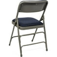 thumbnail image 4 of Fabric Upholstered Folding Chair (4 Pack) - Heavy Duty 1.25" Thick Padded Seat and Back, Triple Braced - Quad Hinging, 300 lb Tested (Navy-Grey), 4 of 4