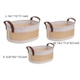 thumbnail image 6 of Coastal Storage Basket for Shelves Set of 3 White Felt & Natural Rattan Color, 6 of 6