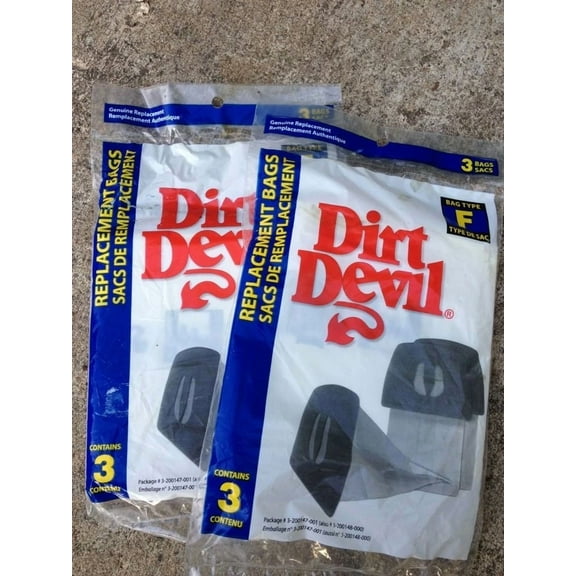 6Pk Genuine Dirt Devil Type F Vacuum Cleaner Bags Part 3200147001