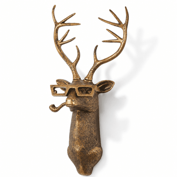 Deer Head Wall Sculpture Hanging Decor for Living Room Bedroom Office