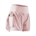 thumbnail image 1 of Pantalones Cortos de Cintura Alta para Mujer, Ideales para Correr, Hacer Ejercicio en el Gimnasio, con Bolsillos Interiores. Rosa XL, 1 of 6