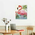 thumbnail image 2 of BCIIG Flamingo Flower Watercolor Painting Fine Art Aesthetic Poster Print Wall Painting for Living Room Bedroom Home Office Wall Decor Canvas 16x20 in, 2 of 5
