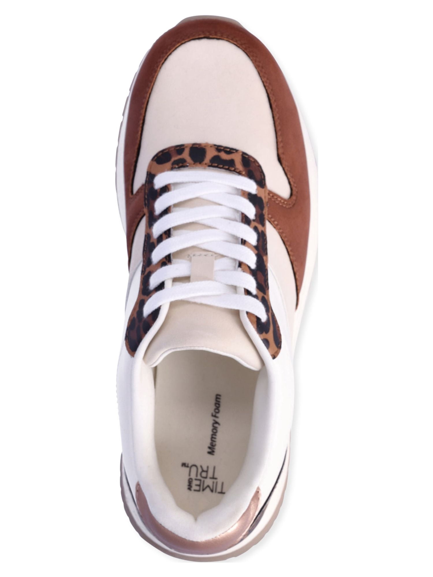 Time and Tru Women's Chunky Jogger Lace up Casual Sneakers, Wide Width Available