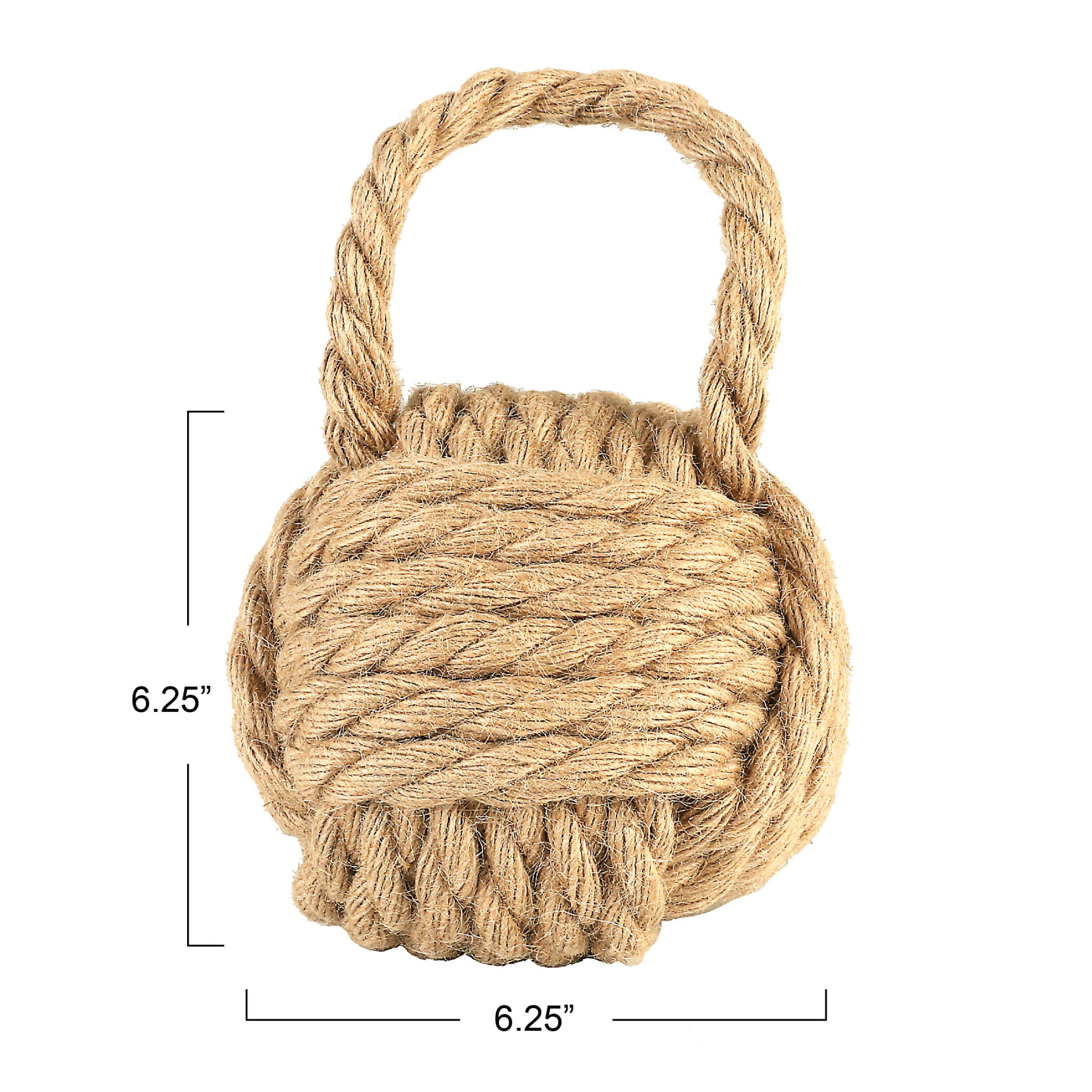 Stylish Grey Chunky Fabric Nautical Knot Doorstop | Nautical Seaside Monkeys Fist Door Stop Decorative Grey Beach Knot Door Stopper Ball
