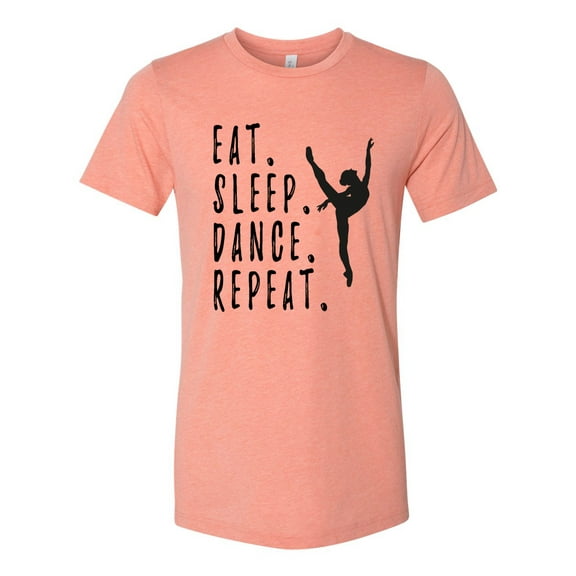 Unisex Adult Fit Eat Sleep Dance Repeat Short Sleeve T-shirt-Sunset Triblend-xxl