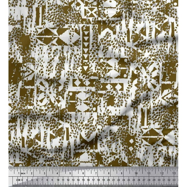 Soimoi Cotton Voile Fabric Animal Skin Texture Printed Fabric 1 Yard 56 Inch Wide