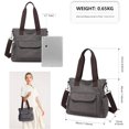 thumbnail image 3 of Bolso de mano de lona para mujer, bolso bandolera de hombro, bolso pequeño, bolsos de trabajo con asa superior y múltiples bolsillos, 3 of 7