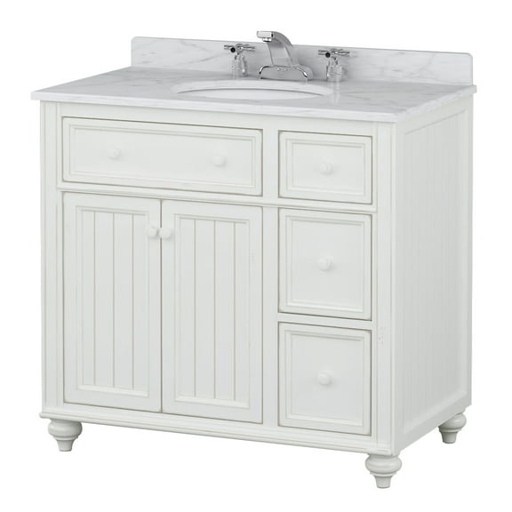 Sagehill Designs Cottage Retreat 36" Bathroom Vanity Base, Antique White Finish