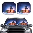 thumbnail image 2 of Balery 2 Piece Lantern On Snow With Christmas Car Windshield Sun Shade|Foldable Front Windshield Shade for Car Front Window for Most Sedans SUV Truck-Large, 2 of 7
